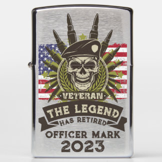 The Legend Has Retired Personalized Veteran Zippo Lighter