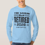 The Legend Has Retired Police Chief Retirement T-Shirt<br><div class="desc">This cute parting gift is bound to make someone's day at their retirement party. Add the year of retirement and a name by clicking on  "Personalize" button above. Makes a great leaving gift for your best coworker or boss</div>