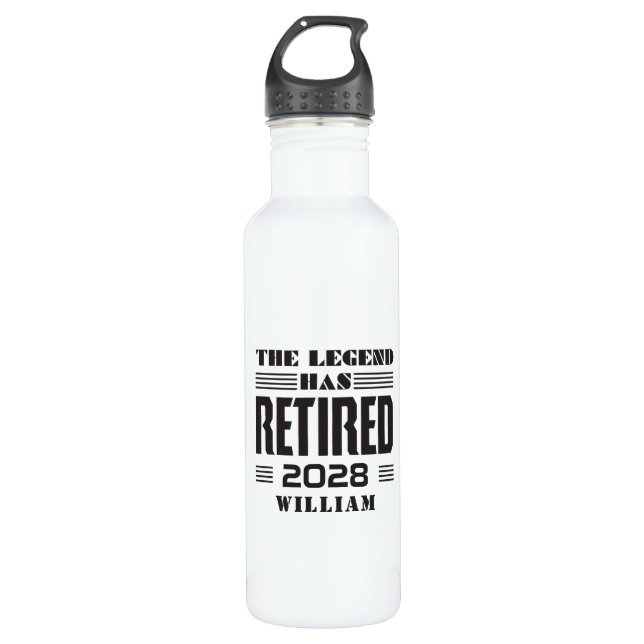 The Legend Has Retired Police Officer Retirement Stainless Steel Water Bottle (Front)