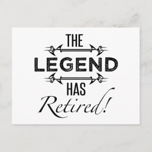 The Legend Has Retired Postcard