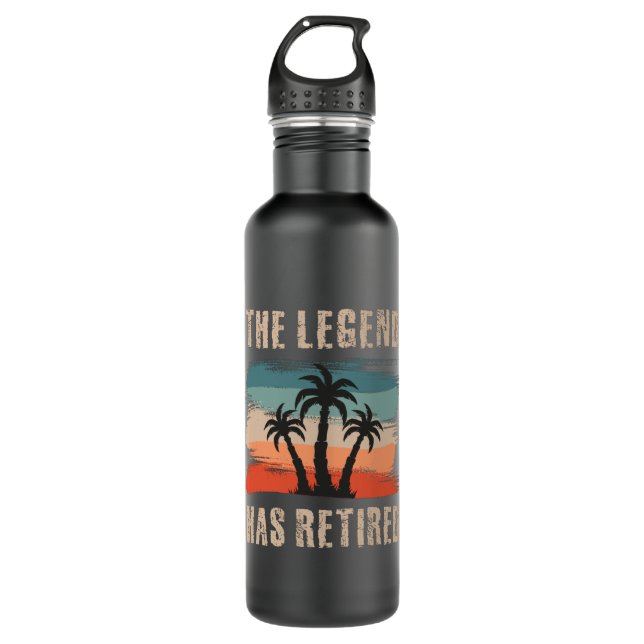 The legend has retired, Retirement, Retiree Stainless Steel Water Bottle (Front)