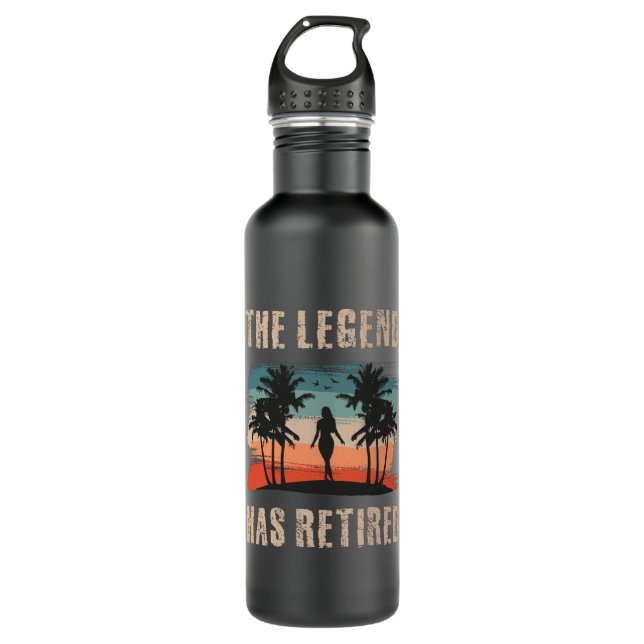 The legend has retired, Retirement, Retiree Stainless Steel Water Bottle (Front)