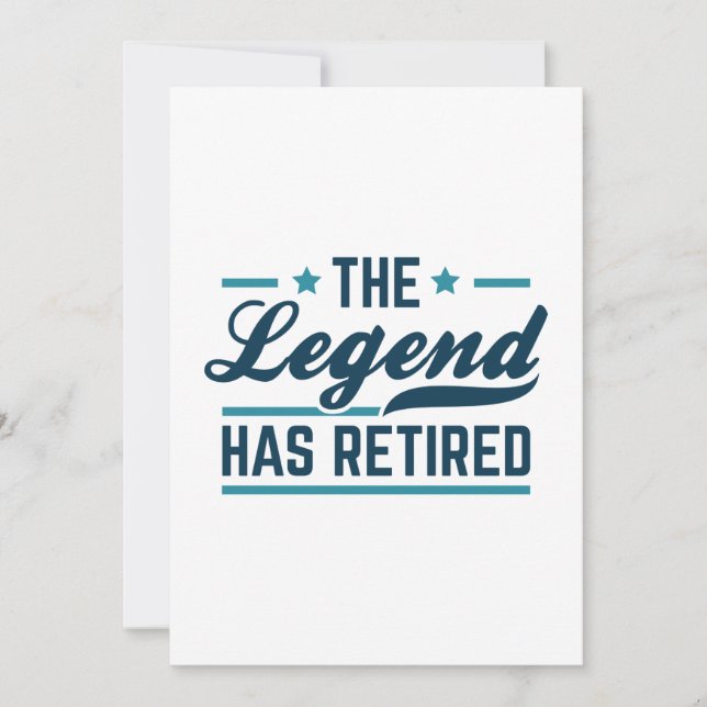 The Legend Has Retired Thank You Card (Front)