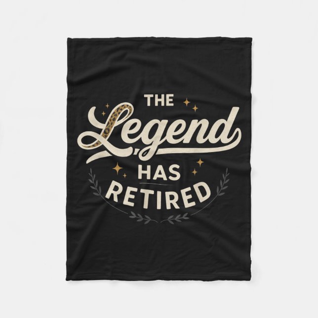 The Legend Has Retired Vintage Script  Fleece Blanket (Front)