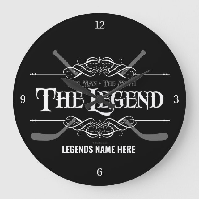 The Legend (hockey) Large Clock (Front)