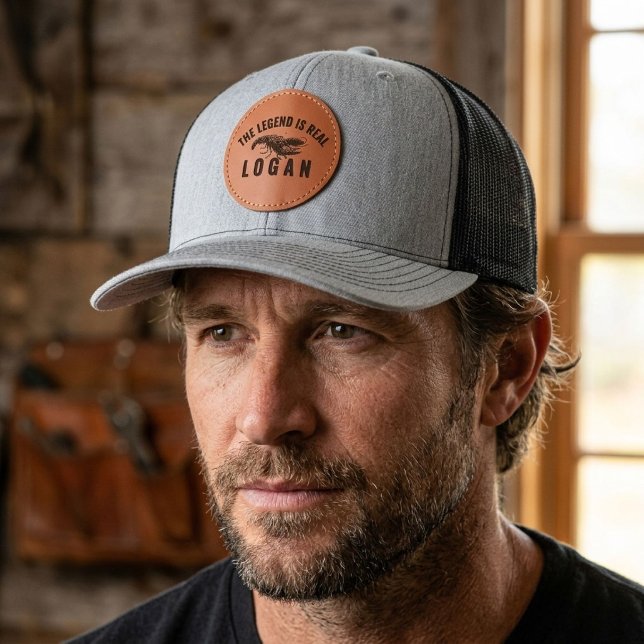 The Legend Is Real Custom Name Crawfish | Retro  Leather Patch Hat (Creator Uploaded)