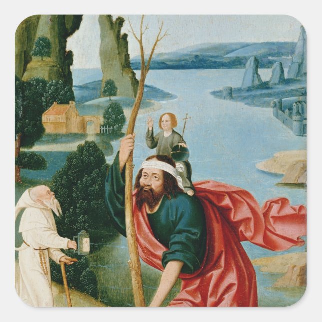 The Legend of St. Christopher Square Sticker (Front)