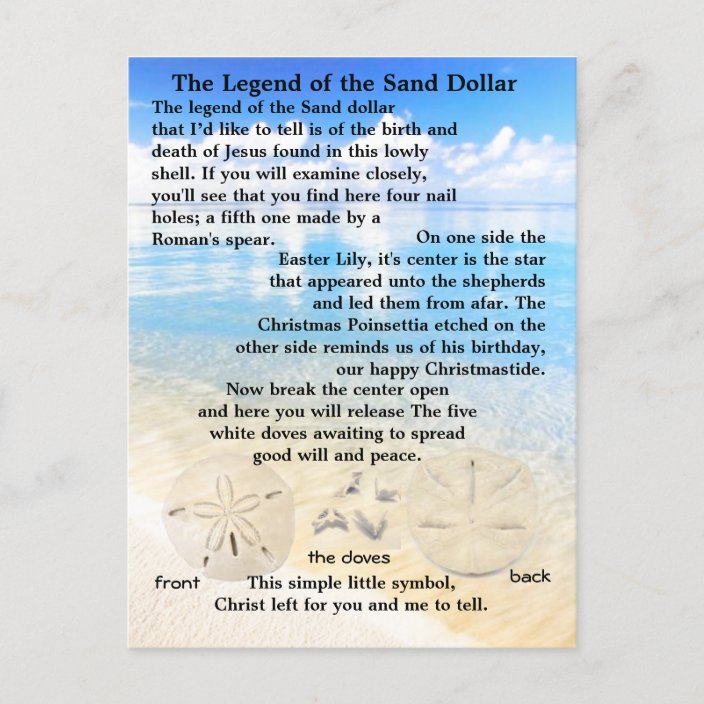 The Legend of the Sand Dollar Postcard | Zazzle.com