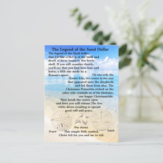 The Legend of the Sand Dollar Postcard | Zazzle the-legend-of-the-sand-dollar-postcard-zazzle
