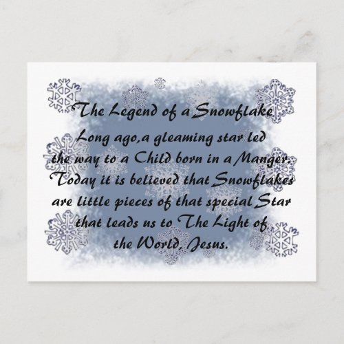 The Legend of the Snowflake Postcard