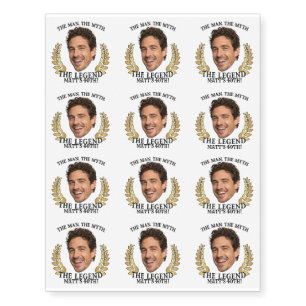 The Legend Personalized Photo, Name & Age Birthday Temporary Tattoos