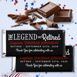 The Legend Retired Firefighter Party Personalized  Hershey Bar Favors