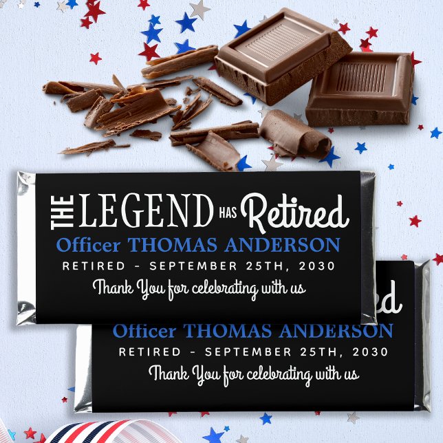 The Legend Retired Police Officer Personalized  Hershey Bar Favors (Creator Uploaded)