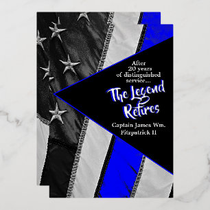 The Legend Retires Police Retirement Party Foil Invitation