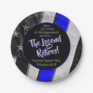The Legend Retires Police Retirement Party Paper Plates