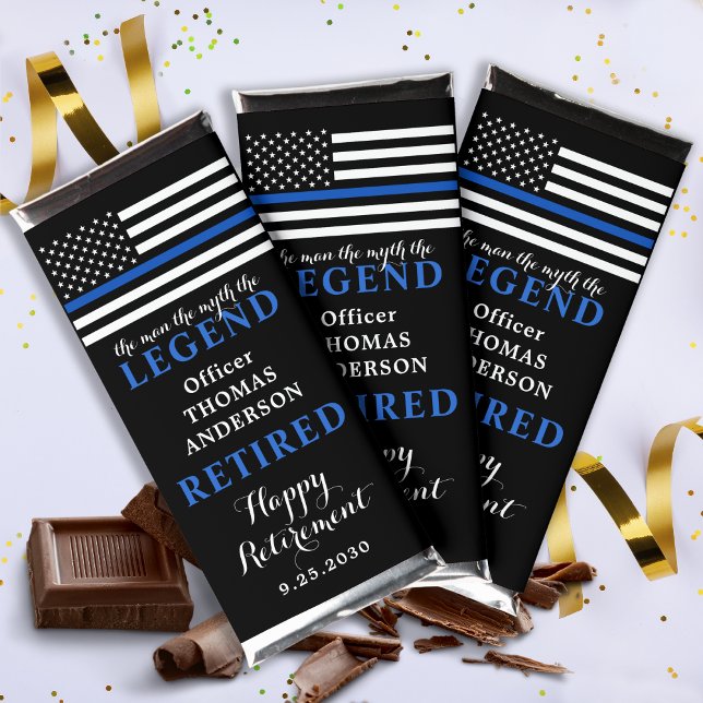 The Legend Thin Blue Line Police Retirement  Hershey Bar Favors (Creator Uploaded)