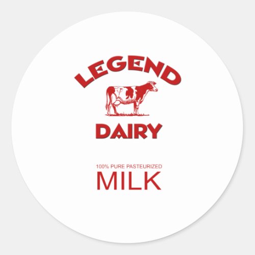 The legendary Legend Dairy Classic Round Sticker