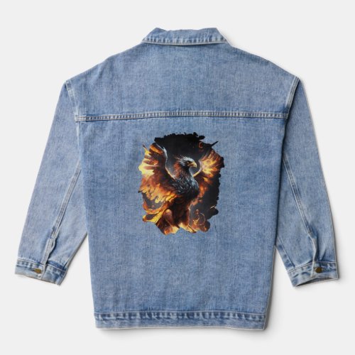 The legendary phoenix of immortality  1  denim jacket