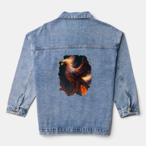 The legendary phoenix of immortality  denim jacket