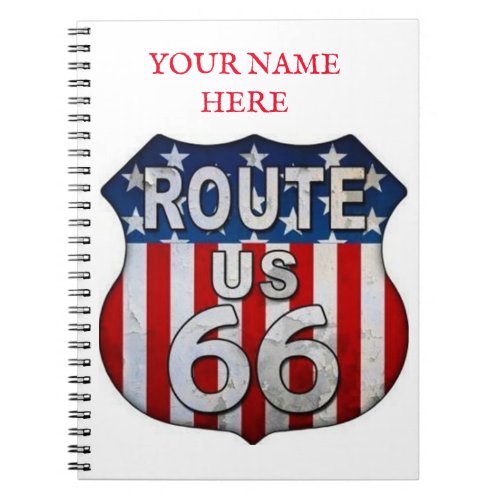 THE LEGENDARY ROUTE 66 HIGHWAY SPIRAL NOTEBOOK