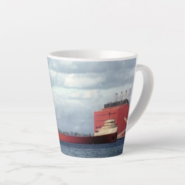The Legendary S.S. Edmund Fitzgerald Latte Mug (Right Angle)