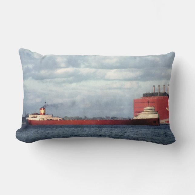 The Legendary S.S. Edmund Fitzgerald Lumbar Pillow (Front)