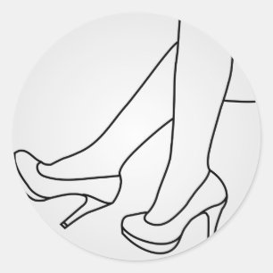 the legs of a woman wearing high heels classic round sticker