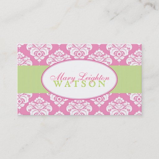 Customizable The Leighton Damask Calling Card Business Card Template