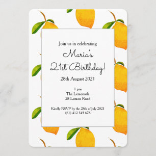 The Lemon 21st Birthday Party Invitation
