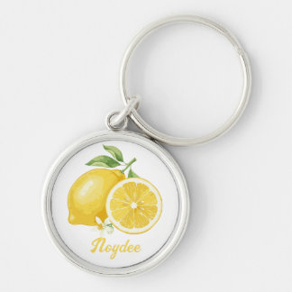 The lemon, bright yellow fruit, sour and fresh keychain