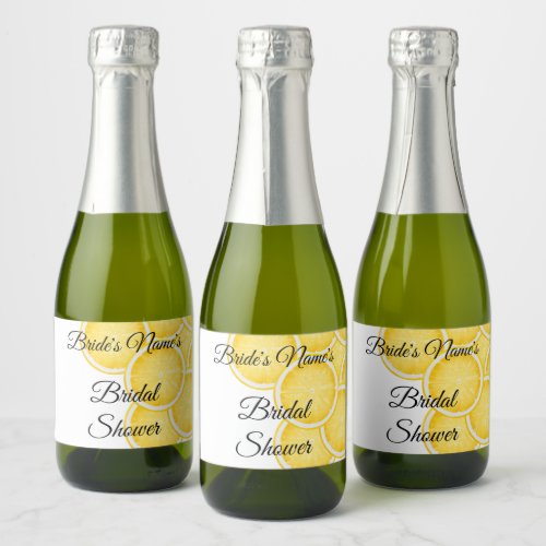 The Lemon Spritz Bridal Shower Mini Bottle Sparkling Wine Label