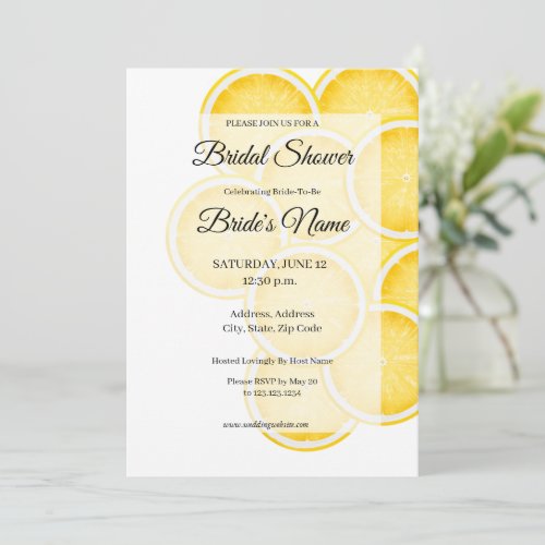 The Lemon Spritz Yellow Bridal Shower Invitation