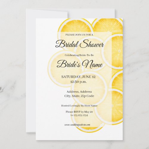 The Lemon Spritz Yellow Bridal Shower Invitation