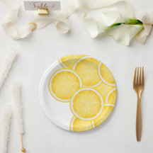 The Lemon Spritz Yellow Party Paper Plate