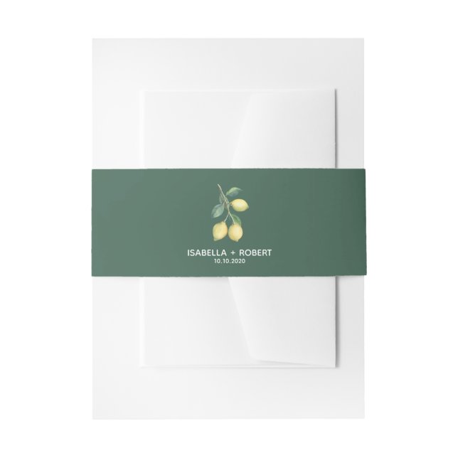 The Lemon tree branch | Wedding Invitation Invitation Belly Band (Front Example)