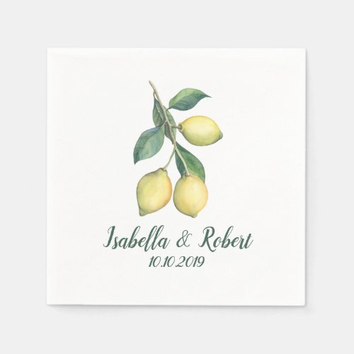 The Lemon tree Branch  Wedding Napkins