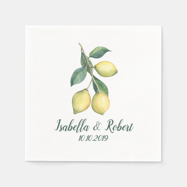 The Lemon tree Branch | Wedding Napkins (Front)
