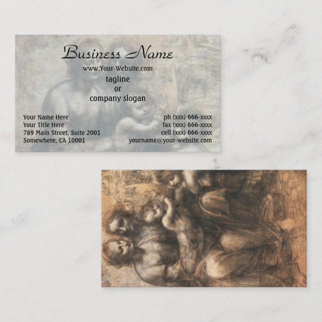 The Leonardo Cartoon by Leonardo da Vinci Business Card (Front/Back)