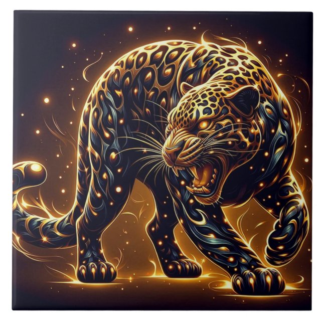 The Leopard Ceramic Tile (Front)