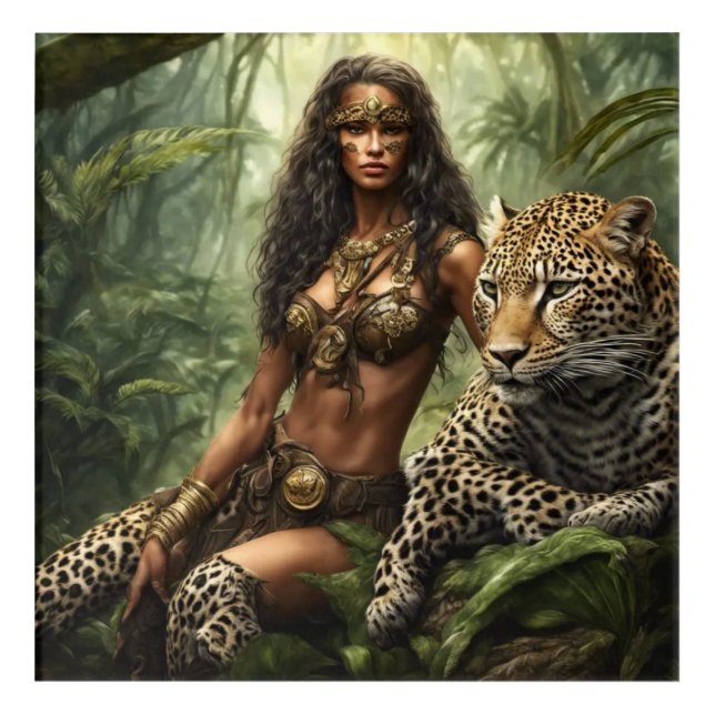 The Leopard Princess Pinup Girl Style Wall Acrylic Print (Front)