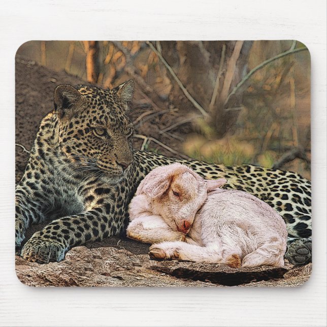 "The leopard shall lie down with the kid"Isaiah 11 Mouse Pad (Front)