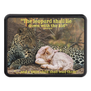 The leopard shall lie down with the lamb-Isaiah 11 Hitch Cover