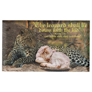 The leopard shall lie down with the lamb-Isaiah 11 Place Card Holder