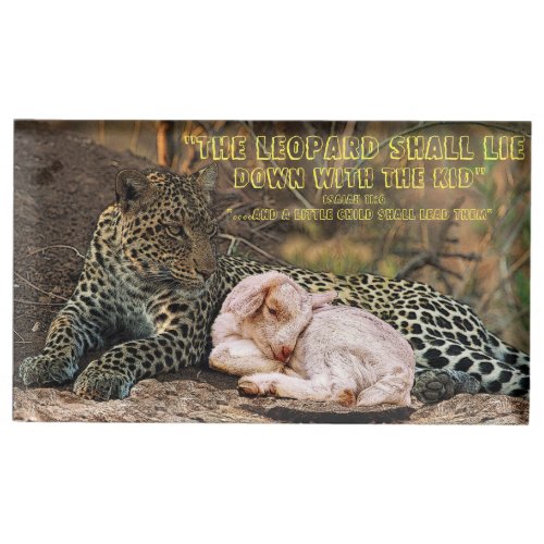The leopard shall lie down with the lamb_Isaiah 11 Place Card Holder
