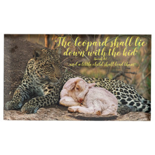 The leopard shall lie down with the lamb-Isaiah 11 Place Card Holder
