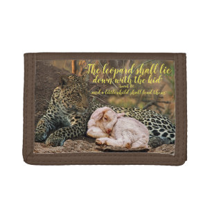 The leopard shall lie down with the lamb-Isaiah 11 Tri-fold Wallet