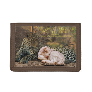 The leopard shall lie down with the lamb-Isaiah 11 Tri-fold Wallet