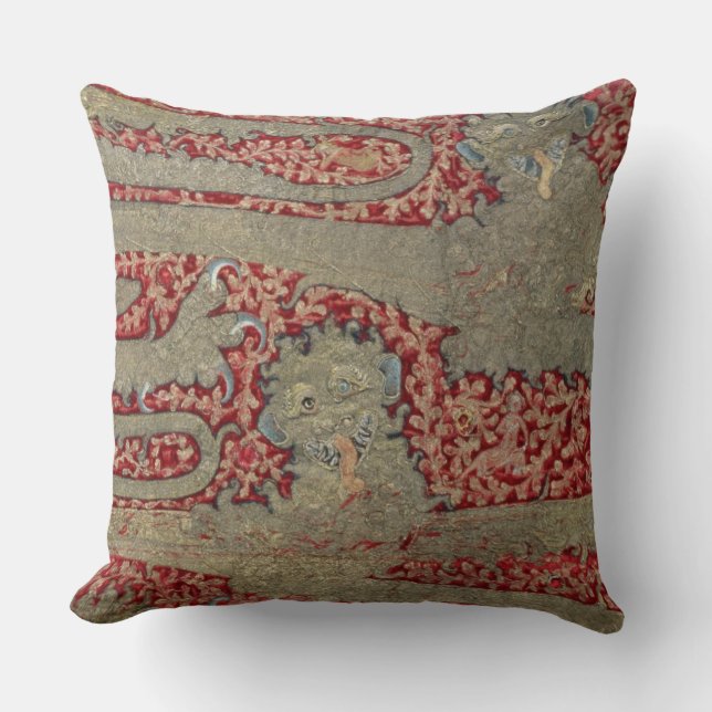 The Leopards of England, 15th century (tapestry) Throw Pillow (Front)