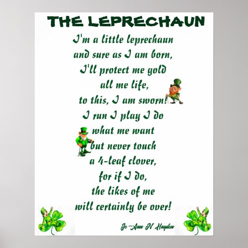 THE LEPRECHAUN POEM POSTER