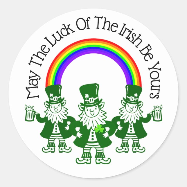 The Leprechaun Trio Classic Round Sticker (Front)